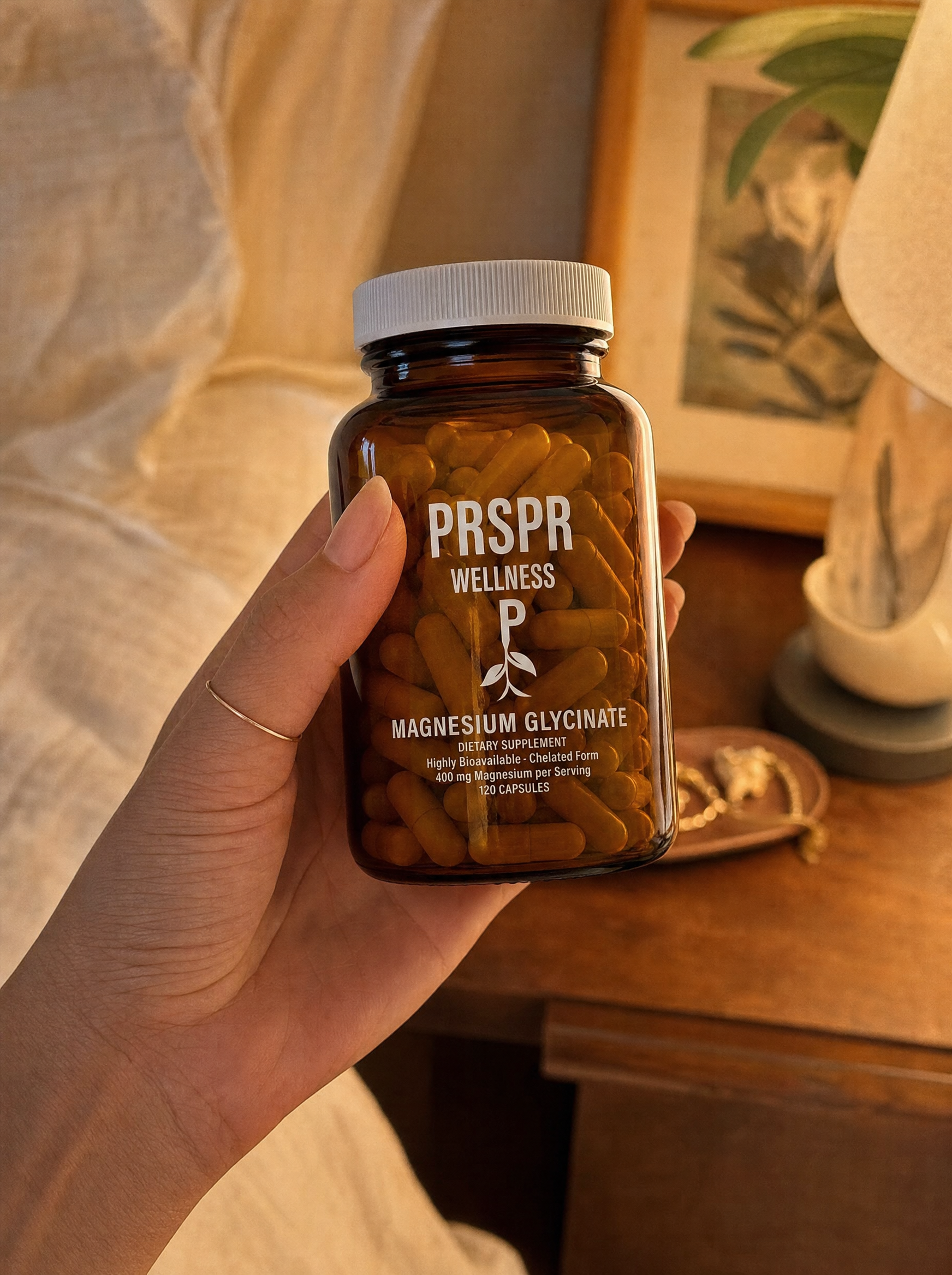 UGC-style wellness image featuring Magnesium Glycinate
