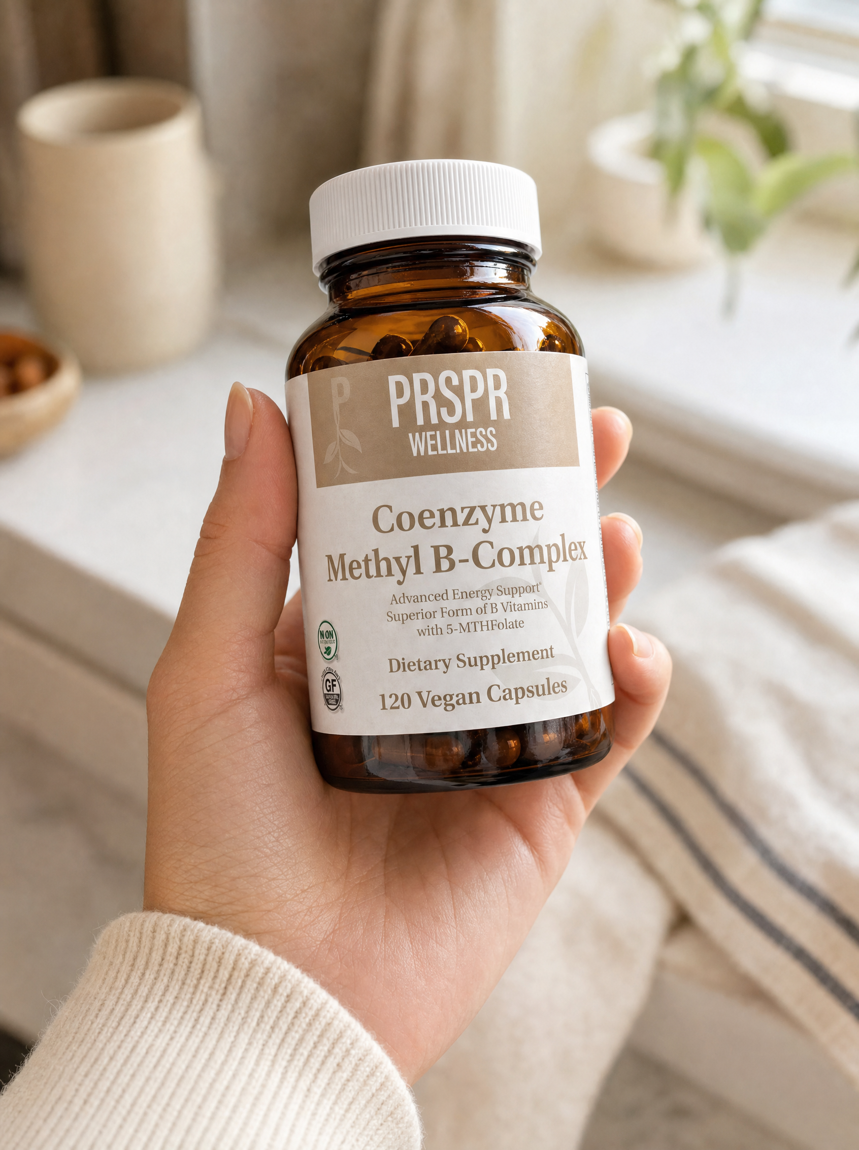 UGC-style wellness image featuring Methylated B Complex
