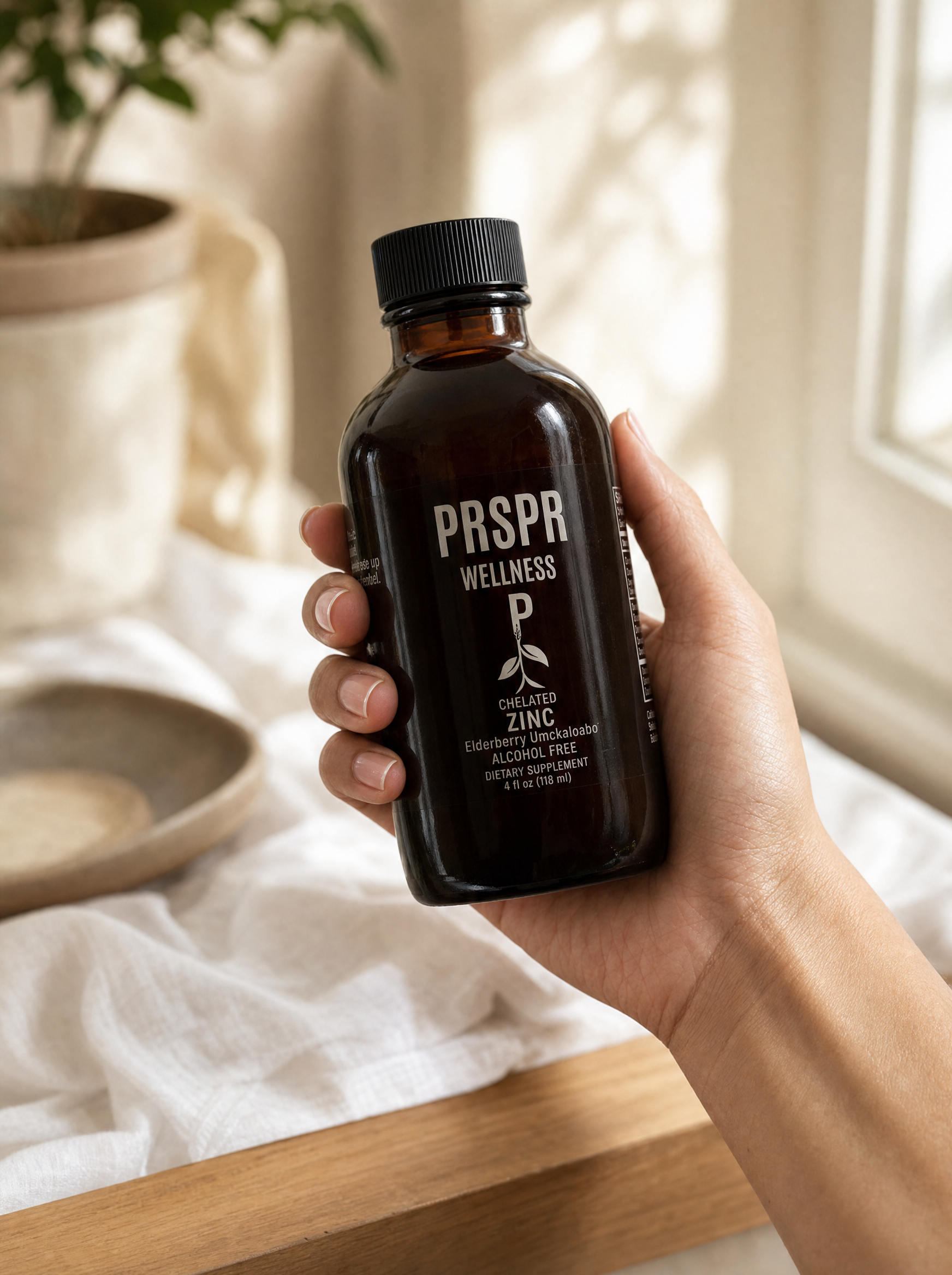 UGC-style wellness image featuring Zinc w/ Elderberry